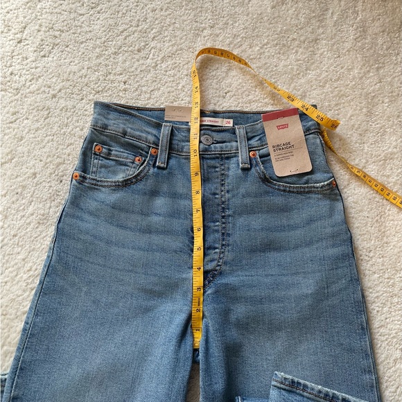 NWT Levi’s Premium Ribcage Straight Full Length High Rise Jeans Size 26/32 - Picture 9 of 13